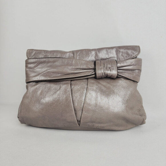 Kooba Handbags - Kooba Metallic Silver Leather Clutch Purse